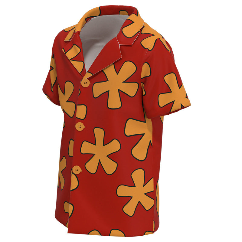 Movie Chip 'n' Dale: Rescue Rangers Dale Cosplay Costume Kids Hawaiian Shirt