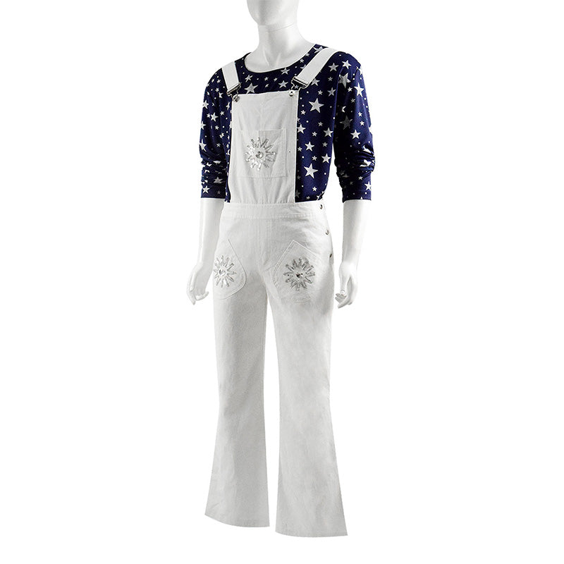 Rocketman Taron Egerton Cosplay Costume Shirt Pants Adult Overalls