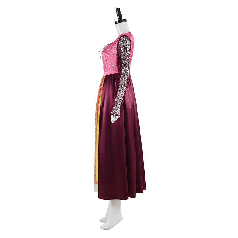 Hocus Pocus Sarah Sanderson Cosplay Costume Female Long Dress Halloween Carnival Suit