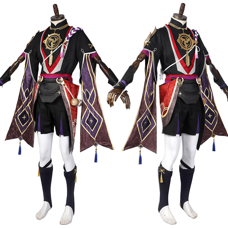 Scaramouche Cosplay Genshin Impact Costume Game Suit Japanese Wooden Shoes