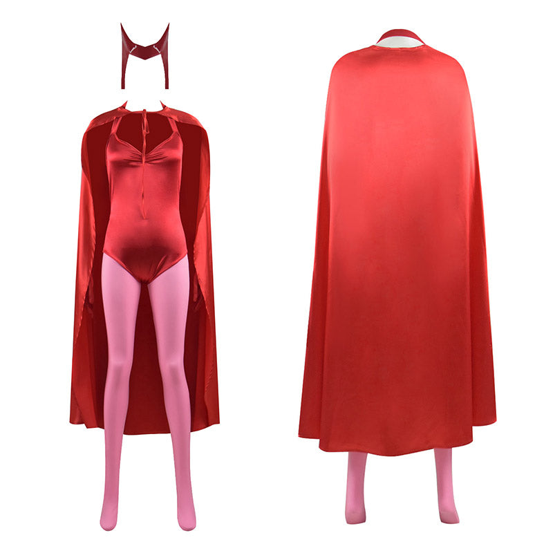 WandaVision Scarlet Witch Cosplay Costume Wanda Maximoff Women Red Jumpsuit