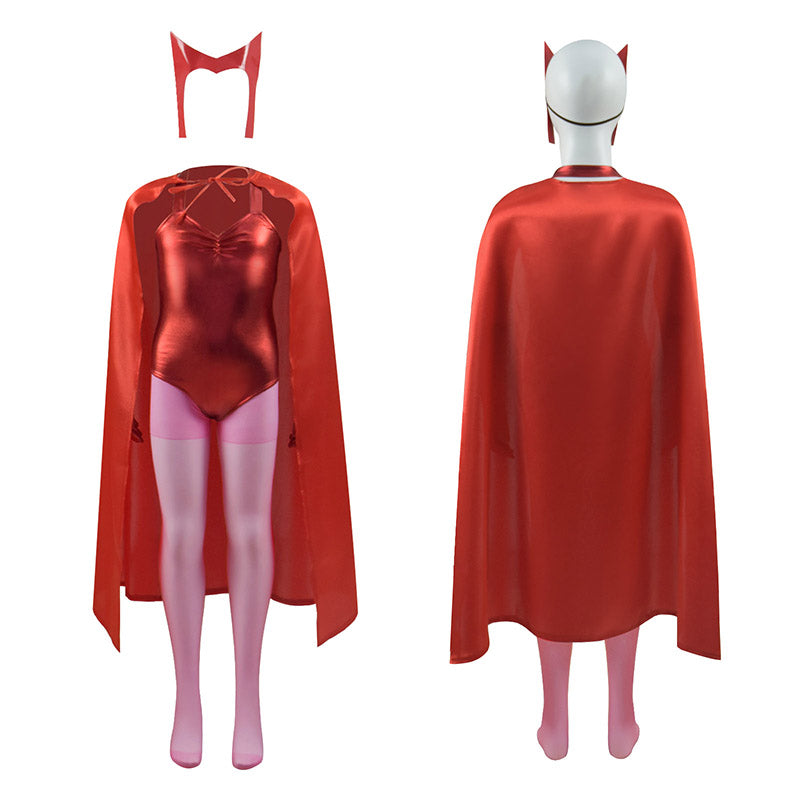 Scarlet Witch Costume Kids WandaVision Cosplay Red Wanda Maximoff Jumpsuit For Girl