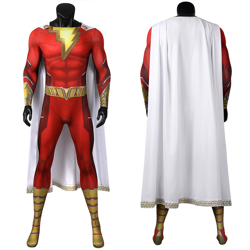 Shazam! Fury Of The Gods Billy Batson Cosplay Captain Thunder Costume Superman Jumpsuit