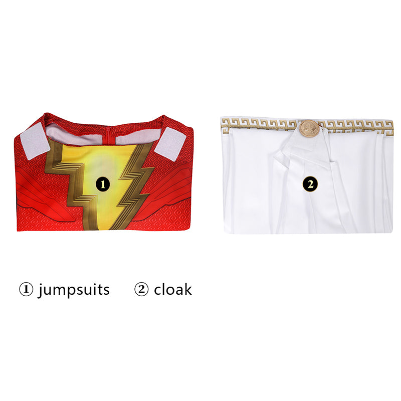 Shazam! Fury Of The Gods Billy Batson Cosplay Captain Thunder Costume Superman Jumpsuit