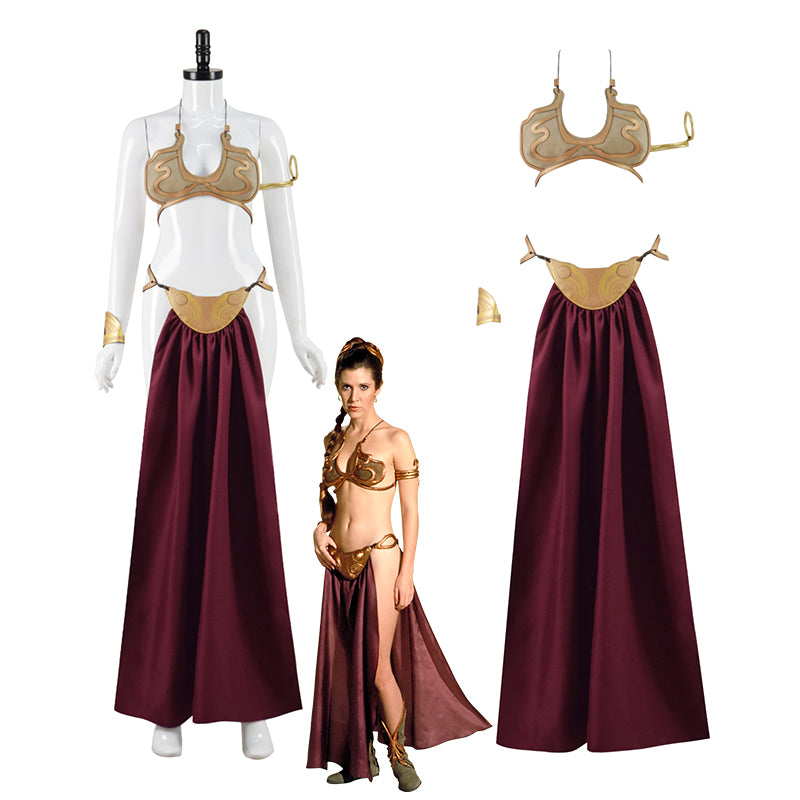 Slave Leia Costume Star Wars 3 Return of the Jedi Cosplay Sexy Girl Bikini Halloween Outfit