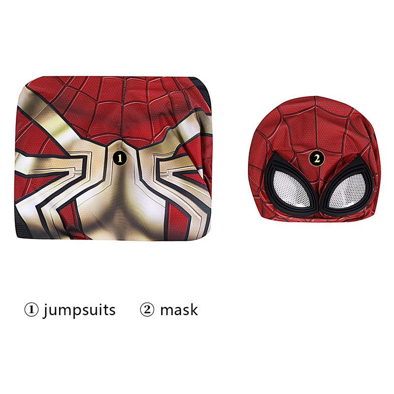 Spider-Man 3 Costume Spiderman No Way Home Peter Parker Cosplay Superhero Gold Jumpsuit