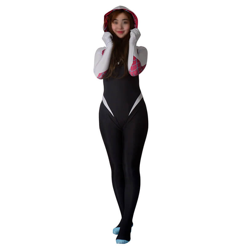 Women Zentai Suit Spider Lycra Spandex Gwen Stacy Cosplay Costume Adults Kids - ACcosplay