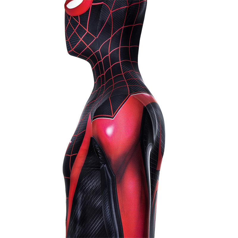 Spider-Man: Miles Morales Cosplay Costume Spiderman 2 PS5 Suit Halloween Black Jumpsuit