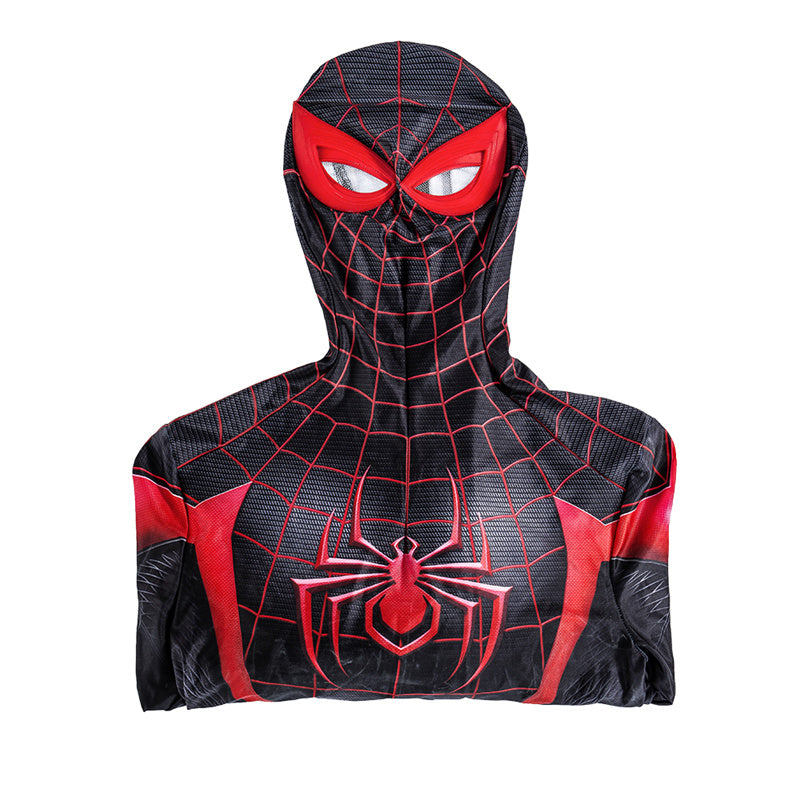 Spider-Man: Miles Morales Cosplay Costume Spiderman 2 PS5 Suit Halloween Black Jumpsuit