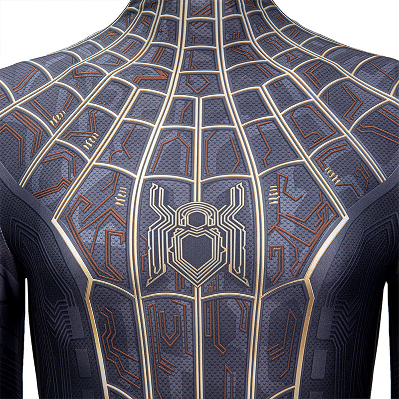 Spider-Man: No Way Home Black and Gold Suit Peter Parker Costume Spiderman Jumpsuit