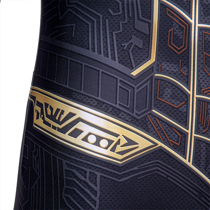 Spider-Man: No Way Home Black and Gold Suit Peter Parker Costume Spiderman Jumpsuit