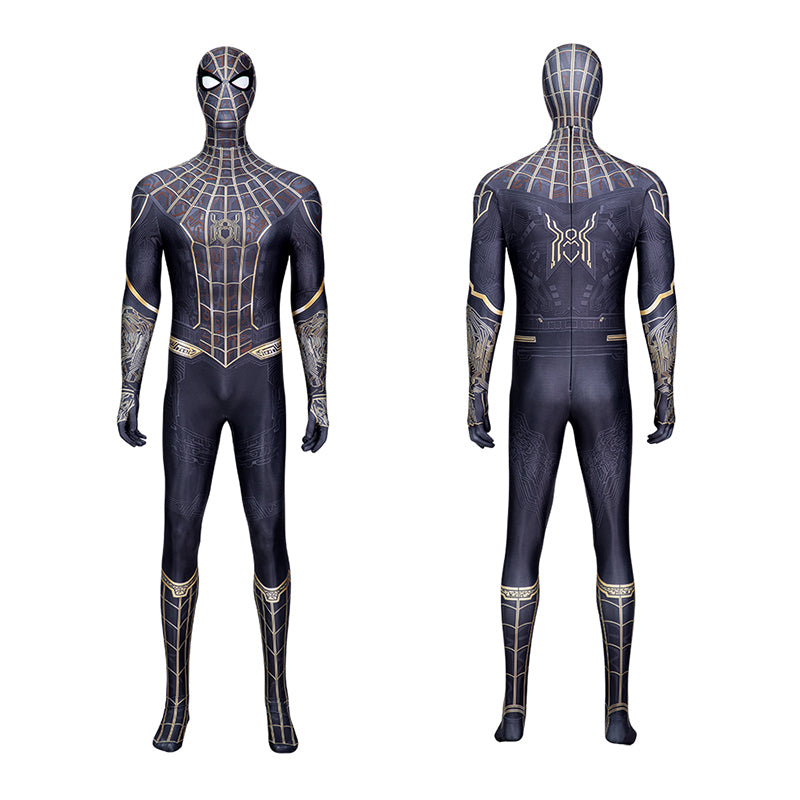 Spider-Man: No Way Home Black and Gold Suit Peter Parker Costume Spiderman Jumpsuit