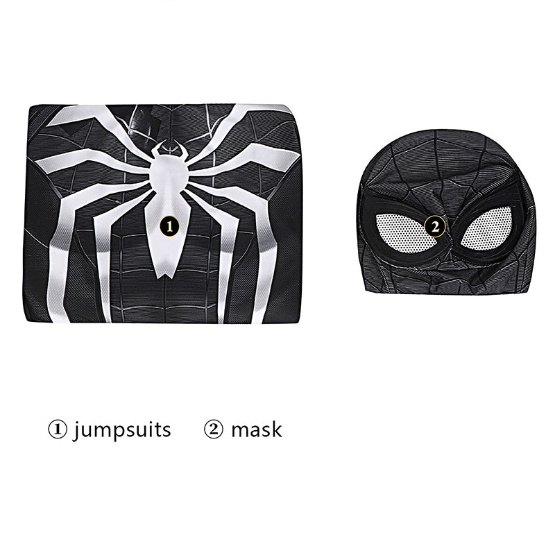 Spider-Man Venom Suit Spiderman Miles Morales PS5 Cosplay Costume Symbiote Black Suit