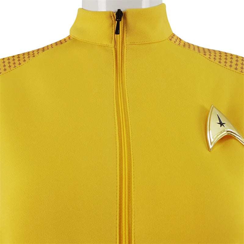Star Trek Strange New Worlds Costume Number One Una Chin-riley Cosplay Yellow Starfleet Uniforms Dress