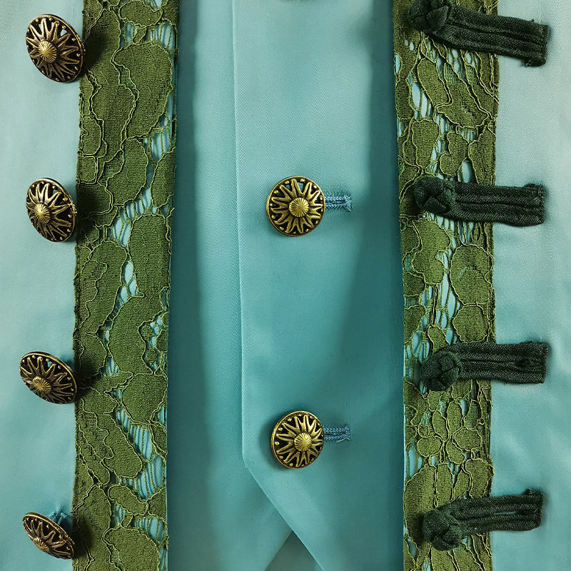 Stede Bonnet Costume Our Flag Means Death Season 1 Cosplay Teal Pirate Coat Suit Outfit