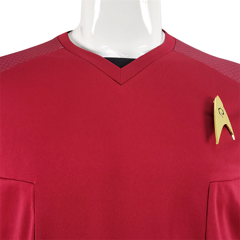 Star Trek Strange New World Cosplay Costume La'an Noonien Singh Hemmer Red Badge Shirt