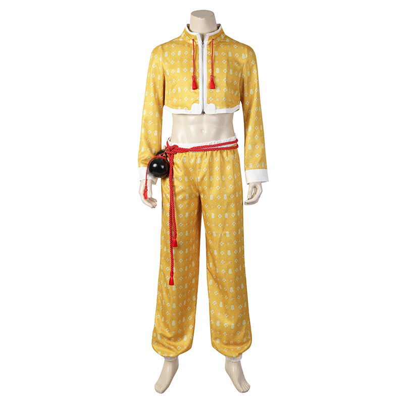 Game Street Fighter 6 Jamie Cosplay Costume Yellow Battle Uniform Halloween Carnival Suit