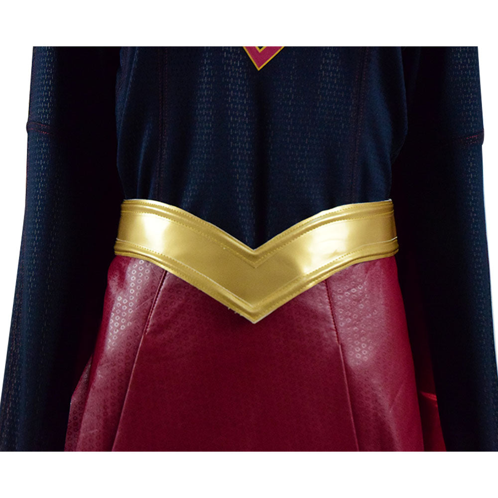 DC Supergirl Cosplay Kara Zor-El Kara Kent Costume Halloween Outfit Women With Cloak