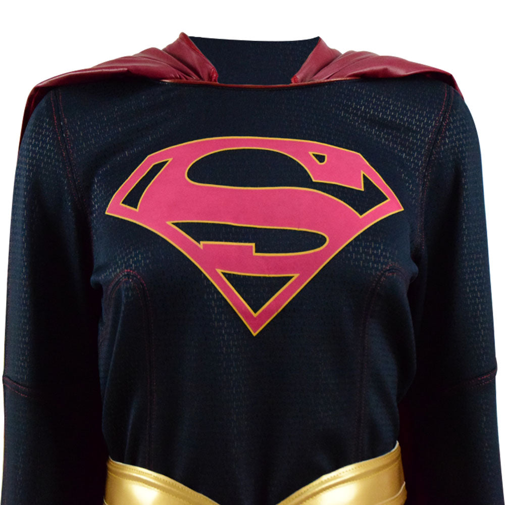 DC Supergirl Cosplay Kara Zor-El Kara Kent Costume Halloween Outfit Women With Cloak