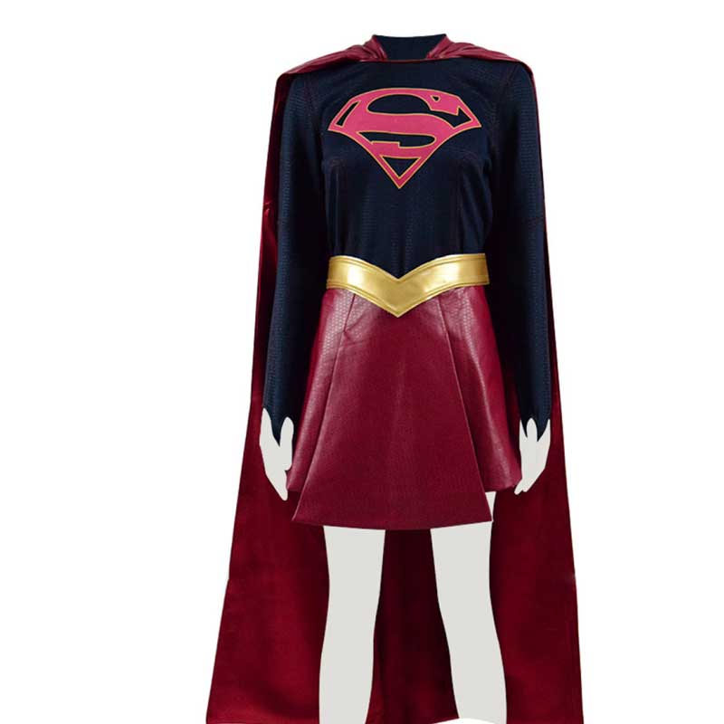 DC Supergirl Cosplay Kara Zor-El Kara Kent Costume Halloween Outfit Women With Cloak