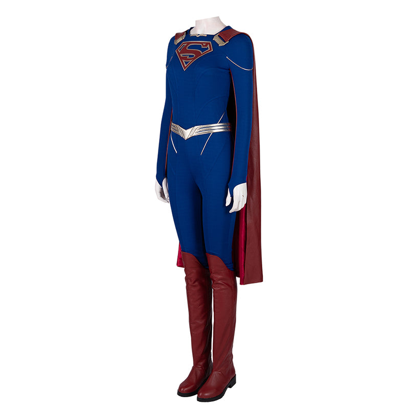 Supergirl Season 5 Kara Zor-El Cosplay Costume Superhero Jumpsuit With Cloak