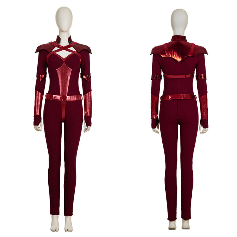 The Boys Costumes Crimson Countess Cosplay Red Jumpsuit Women Sexy Bodysuit
