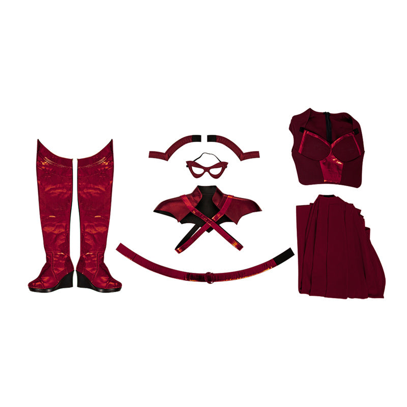 The Boys Costumes Crimson Countess Cosplay Red Jumpsuit Women Sexy Bodysuit