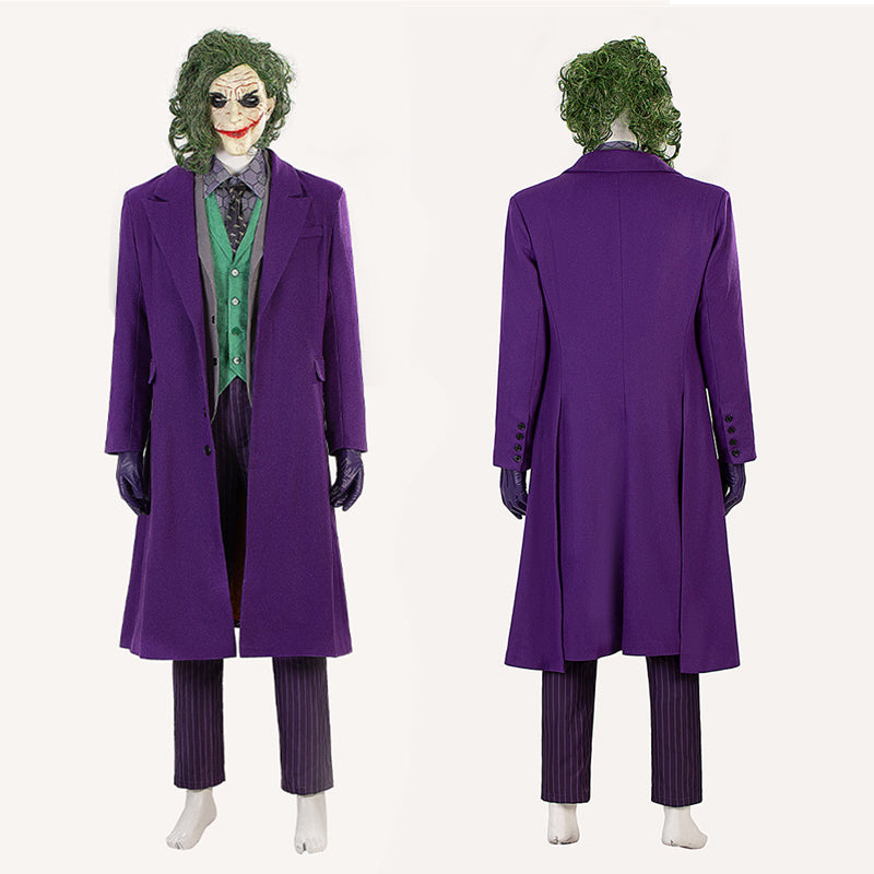 Batman The Dark Knight Rises Cosplay Joker Costume Coat Pants Vest Uniform Halloween Party Suit
