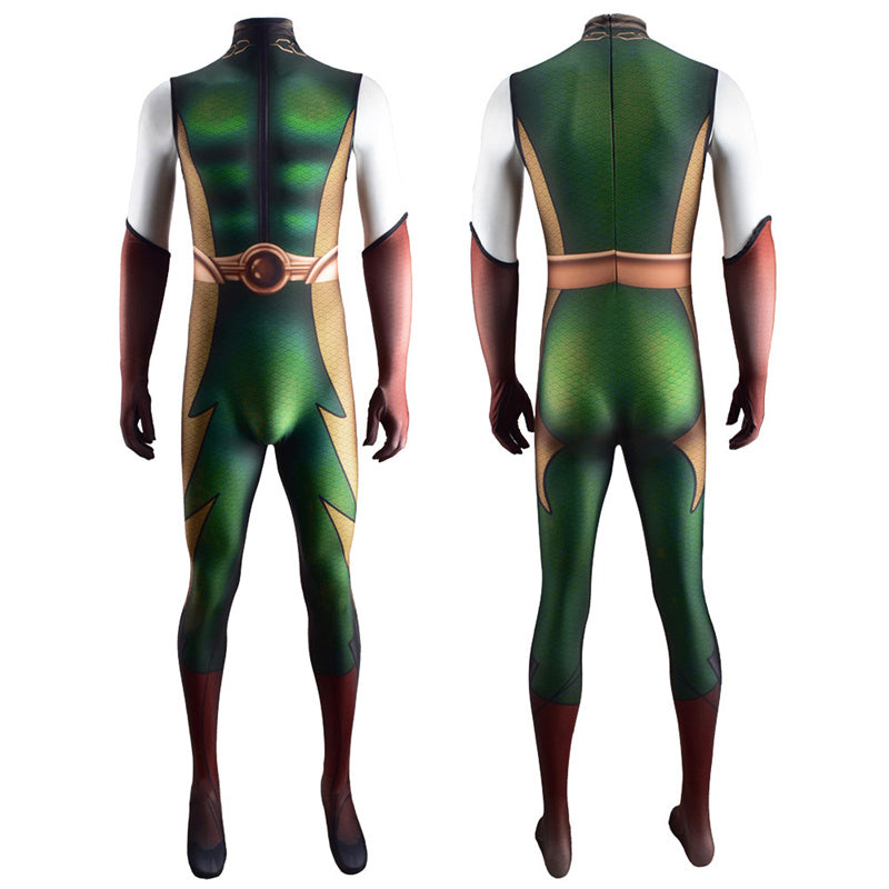 The Boys Season 1 Kevin The Deep Cosplay Costume Green Jumpsuit For Kids Adults