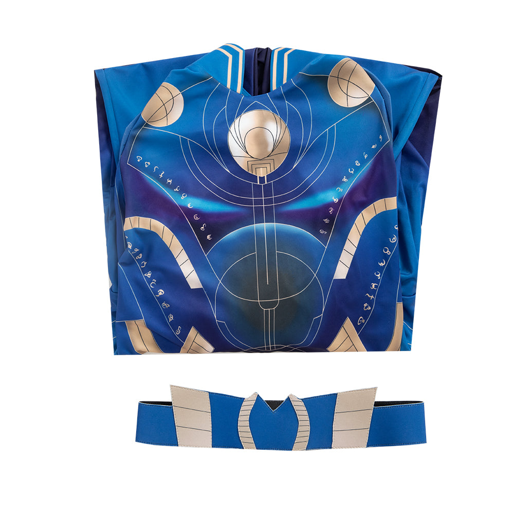 Eternals Ikaris Cosplay Costume Blue Jumpsuit Halloween Superhero Bodysuit
