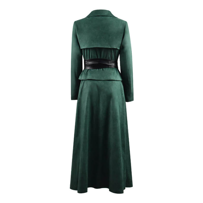 The Watch Lady Sybil Ramkin Cosplay Costume Green Suit Full Set Outfit For Sale, S The Watch Lady Sybil Ramkin Cosplay Costume Green Suit Full Set Outfit For Sale, S