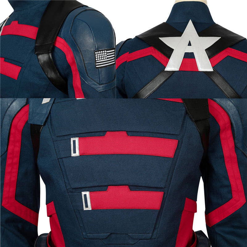 The Falcon and the Winter Soldier : US Agent Costume suit (Textured Stretch  Fabric ) (RED AND BLACK )