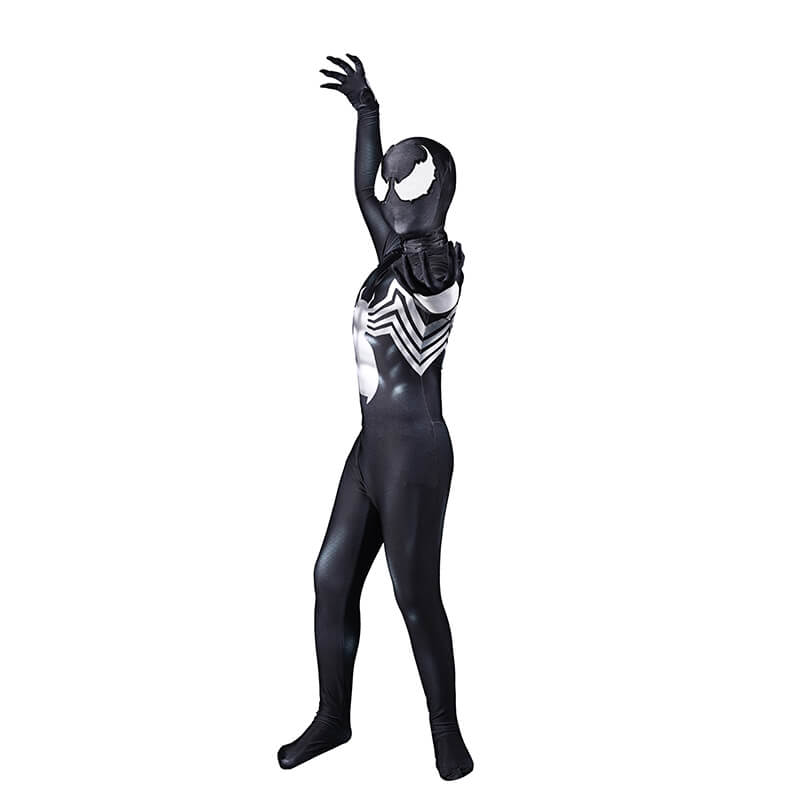 Venom Spiderman Costume Black Tight Jumpsuit Halloween Cosplay Adults Kids - ACcosplay
