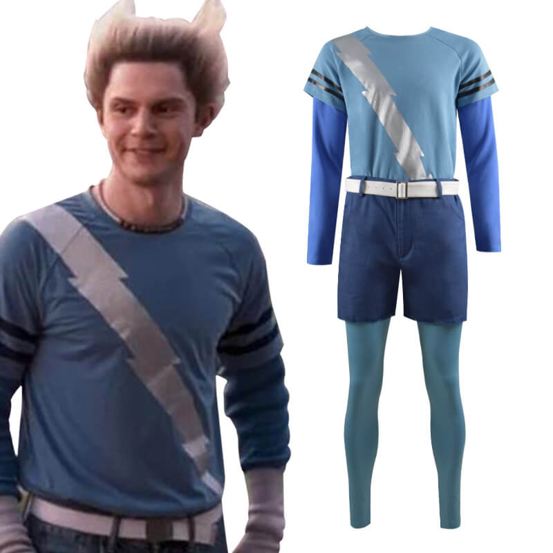 WandaVision Quicksilver Cosplay Costume Billy Costumes Blue Flash Shirt Full Set Outfit