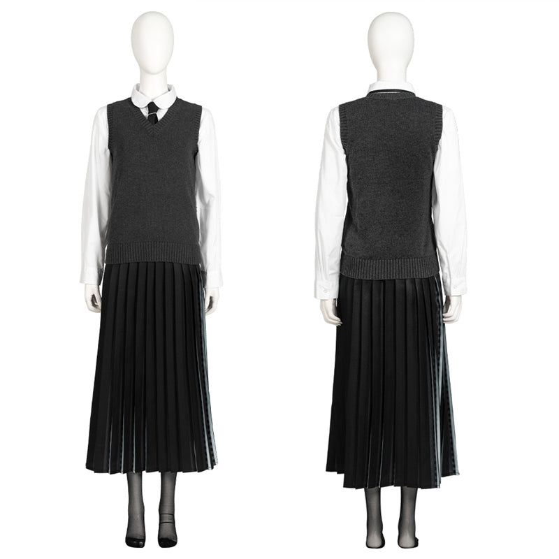 Wednesday Addams Costume The Addams Family Wednesday Cosplay Black School Uniform Halloween Outfit