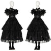 Wednesday Addams Dance Dress Wednesday Black Lace Dress Wednesday Family Cosplay Costume Full Set
