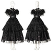 Wednesday Addams Dance Dress Wednesday Black Lace Dress Wednesday Family Cosplay Costume Full Set