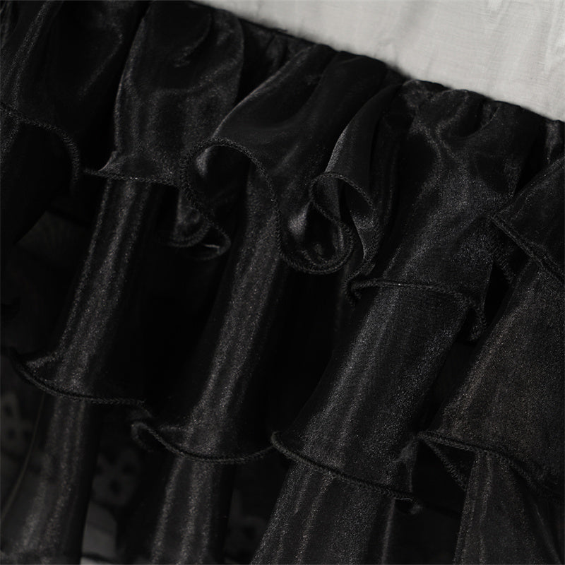 Wednesday Addams Dance Dress Wednesday Black Lace Dress Wednesday Family Cosplay Costume Full Set