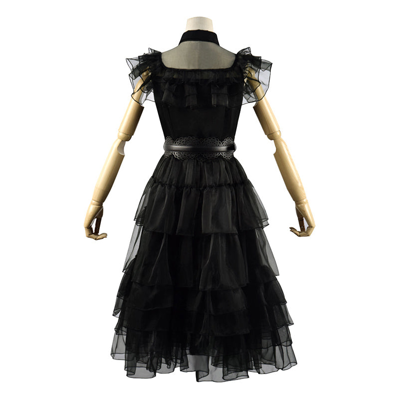 Wednesday Black Dress 2022 Wednesday Addams Raven Dance Dress Cosplay Costumes Halloween Dress, M Wednesday Black Dress 2022 Wednesday Addams Raven Dance Dress Cosplay Costumes Halloween Dress, M