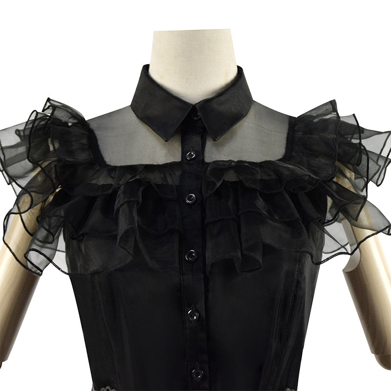 Wednesday Black Dress 2022 Wednesday Addams Raven Dance Dress Cosplay Costumes Halloween Dress