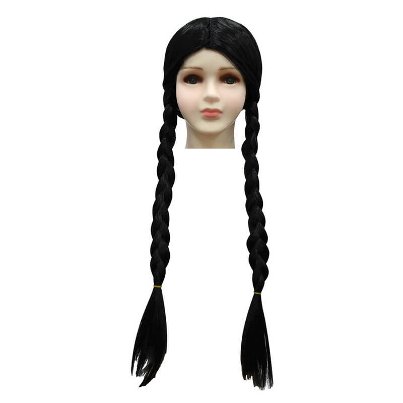 Girls Wednesday Addams Dress Wednesday Cosplay Wig Kids Wednesday Dress with Bag
