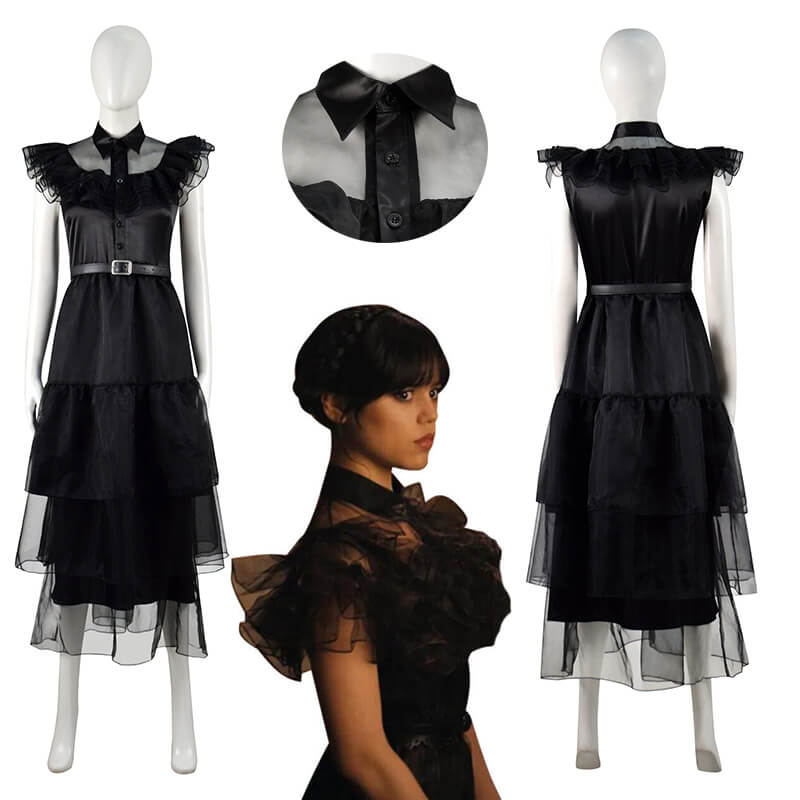 Wednesday Dress 2022 Wednesday Addams Black Dress Wednesday Dance Dress Cosplay Costumes