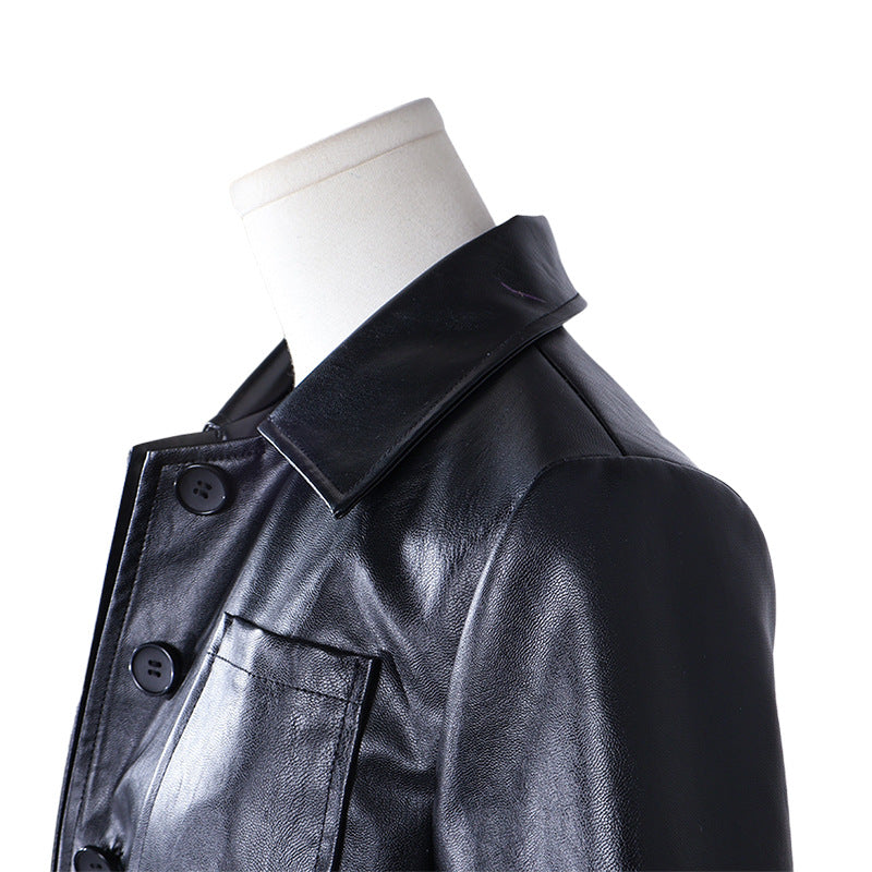 2022 Wednesday Leather Jacket Wednesday Addams Coat Cosplay Costumes Halloween Carnival Suit