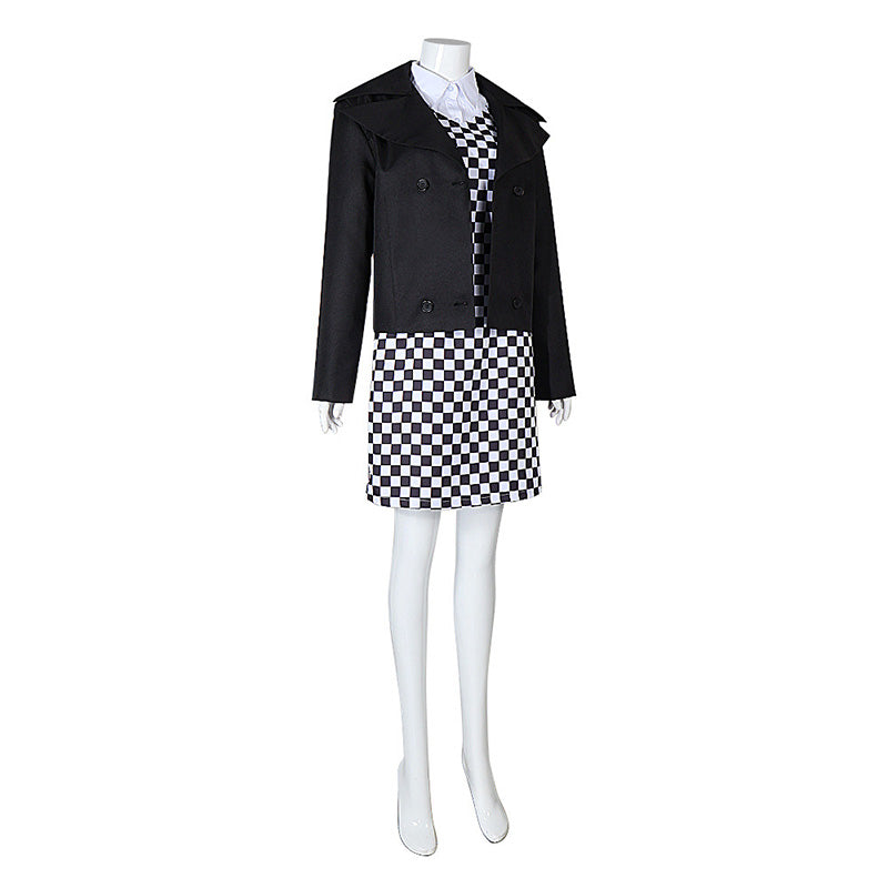 Wednesday Short Coat Wednesday Addams Plaid Dress Baseball Uniform Cosplay Costume Halloween Outfit