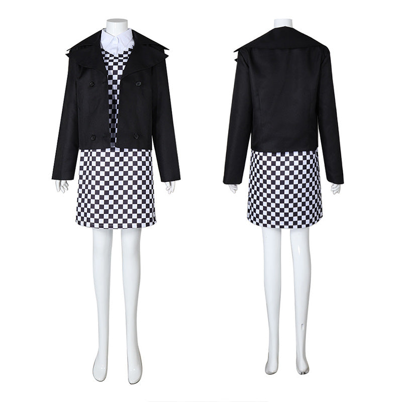 Wednesday Short Coat Wednesday Addams Plaid Dress Baseball Uniform Cosplay Costume Halloween Outfit