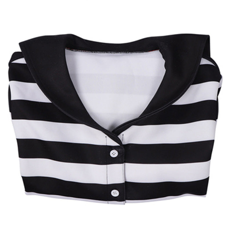 2022 Wednesday Stripe Shirt Wednesday Addams Shirt Cosplay Costumes Halloween Party Suit