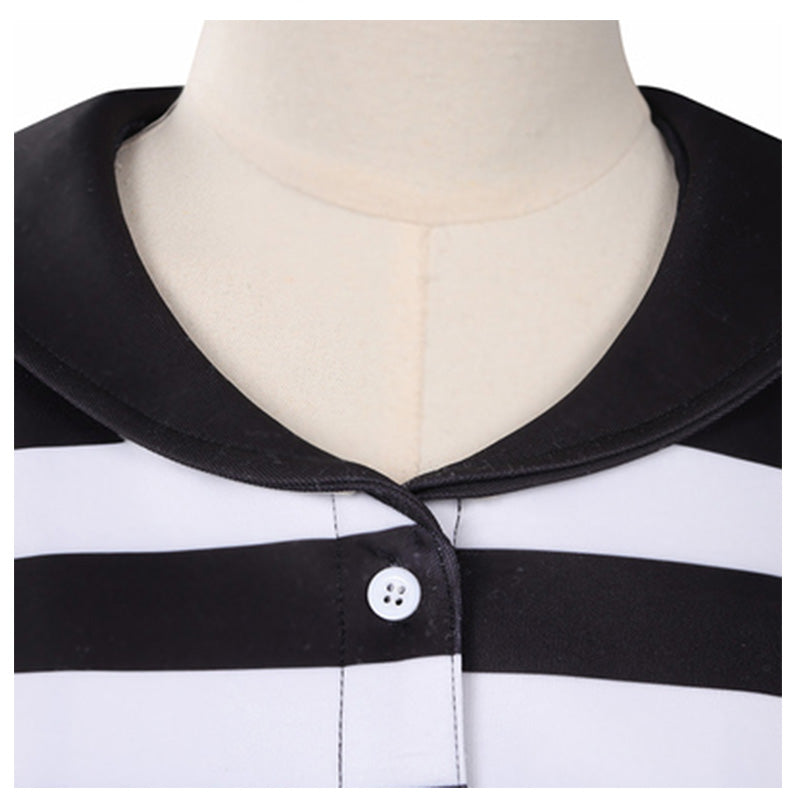 2022 Wednesday Stripe Shirt Wednesday Addams Shirt Cosplay Costumes Halloween Party Suit