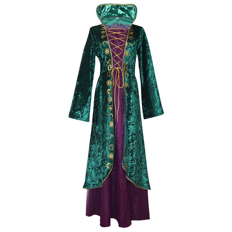 Hocus Pocus Winifred Sanderson Cosplay Costume Adults Classic Dress Outfits Halloween Party Suit