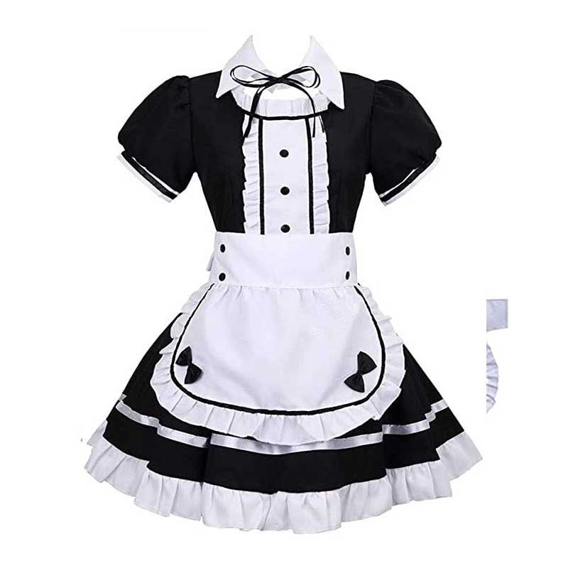 Women Maid Dress Short Sleeve Lolita Dress French Apron Maid Fancy Cosplay Costume Women Maid Dress Short Sleeve Lolita Dress French Apron Maid Fancy Cosplay Costume