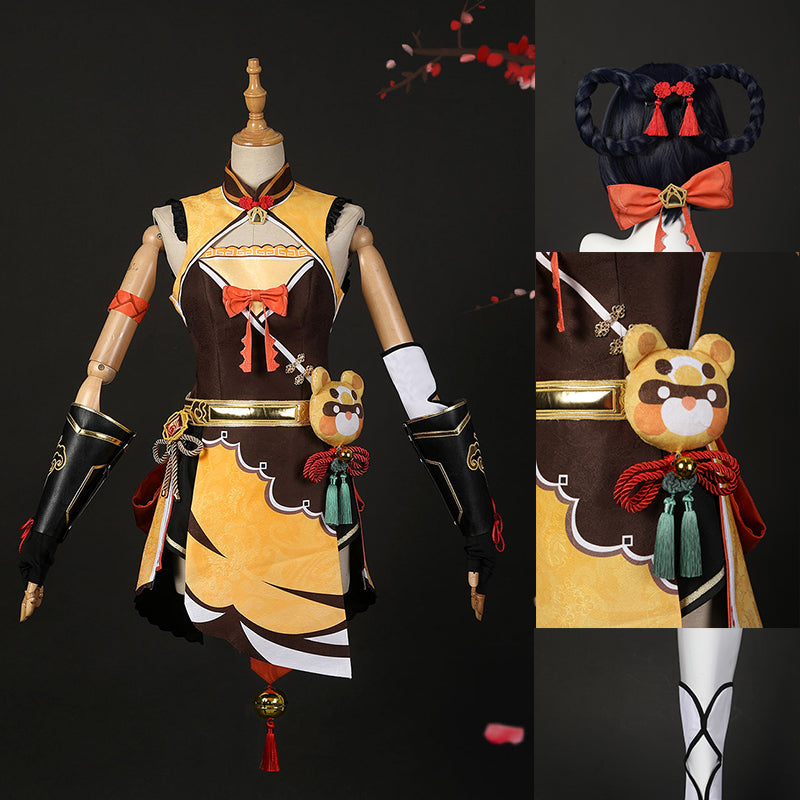 Genshin Impact Xiangling Cosplay Costume Game Mǎo Xiānglíng Dress Halloween Party Outfit